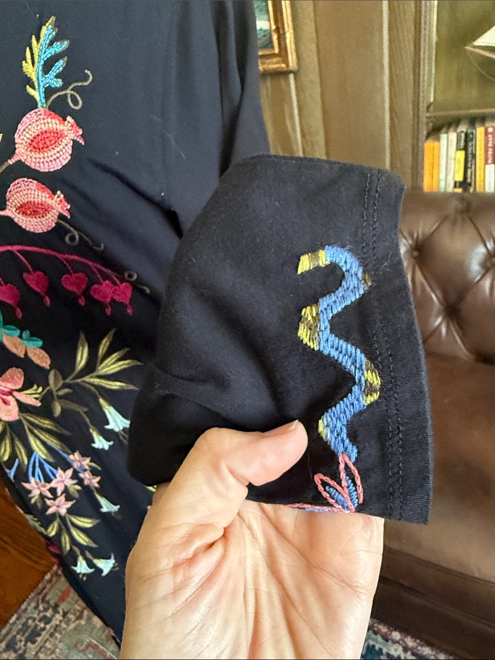 Johnny Was Handkerchief Knit Dress Amarylla with Floral Embroidery - Picture 7 of 10